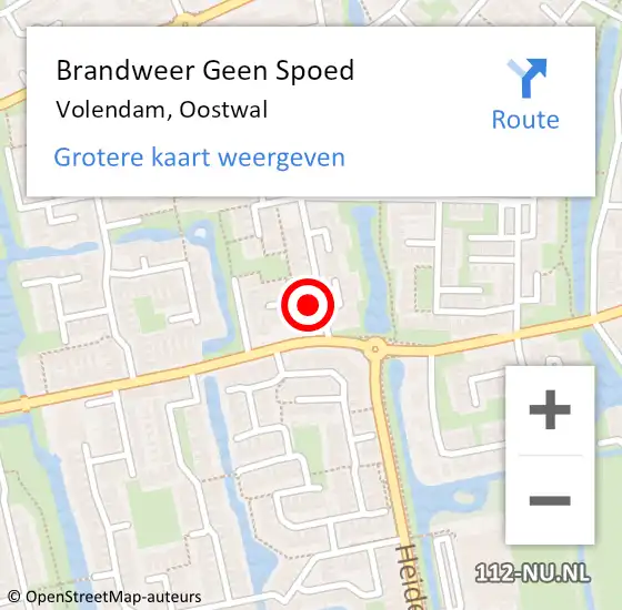 Locatie op kaart van de 112 melding: Brandweer Geen Spoed Naar Volendam, Oostwal op 27 maart 2014 22:23