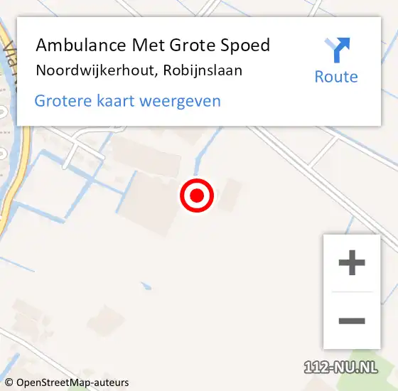 Locatie op kaart van de 112 melding: Ambulance Met Grote Spoed Naar Noordwijkerhout, Robijnslaan op 27 maart 2014 22:23