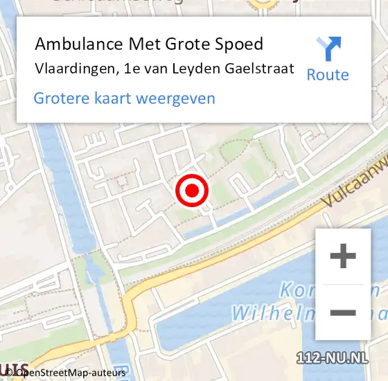 Locatie op kaart van de 112 melding: Ambulance Met Grote Spoed Naar Vlaardingen, 1e van Leyden Gaelstraat op 31 maart 2019 11:41