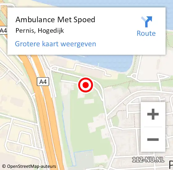 Locatie op kaart van de 112 melding: Ambulance Met Spoed Naar Pernis, Hogedijk op 31 maart 2019 12:59