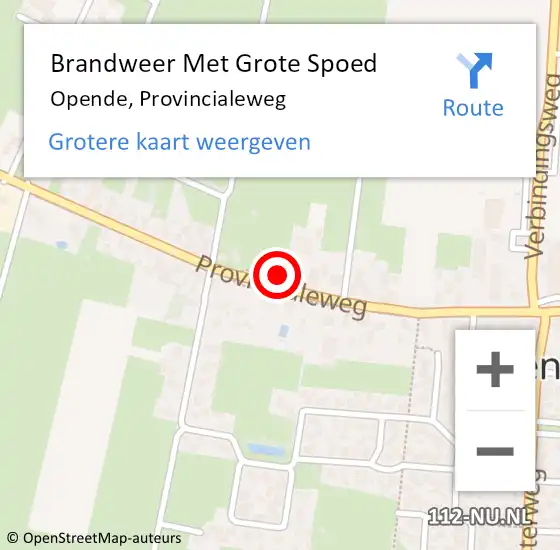 Locatie op kaart van de 112 melding: Brandweer Met Grote Spoed Naar Opende, Provincialeweg op 27 maart 2014 23:04