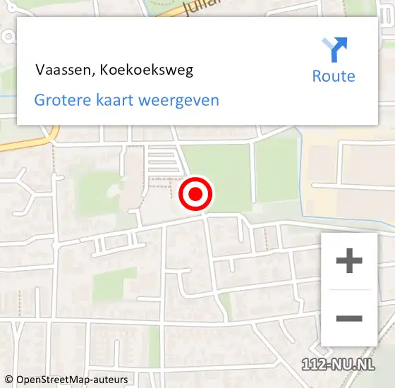 Locatie op kaart van de 112 melding:  Vaassen, Koekoeksweg op 31 maart 2019 14:56