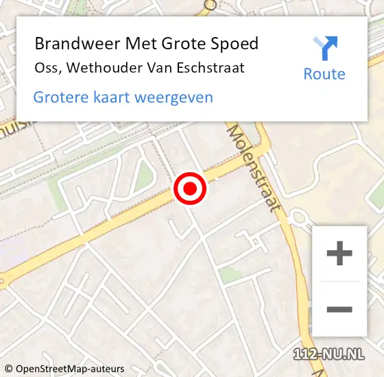 Locatie op kaart van de 112 melding: Brandweer Met Grote Spoed Naar Oss, Wethouder Van Eschstraat op 31 maart 2019 15:05