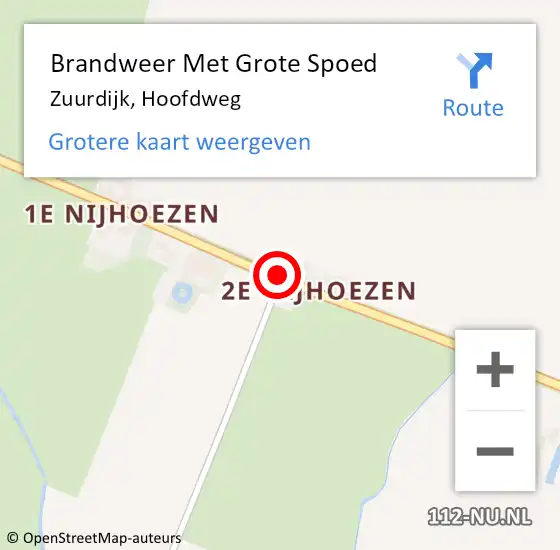 Locatie op kaart van de 112 melding: Brandweer Met Grote Spoed Naar Zuurdijk, Hoofdweg op 31 maart 2019 17:10