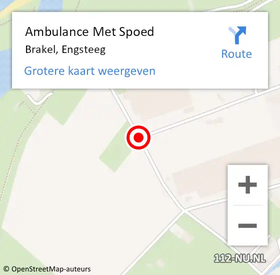 Locatie op kaart van de 112 melding: Ambulance Met Spoed Naar Brakel, Engsteeg op 31 maart 2019 17:14