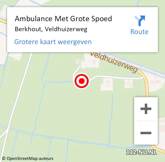 Locatie op kaart van de 112 melding: Ambulance Met Grote Spoed Naar Berkhout, Veldhuizerweg op 31 maart 2019 18:27