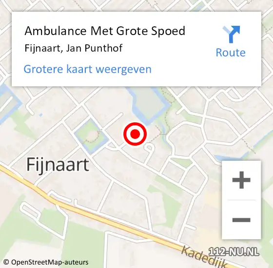 Locatie op kaart van de 112 melding: Ambulance Met Grote Spoed Naar Fijnaart, Jan Punthof op 31 maart 2019 18:42