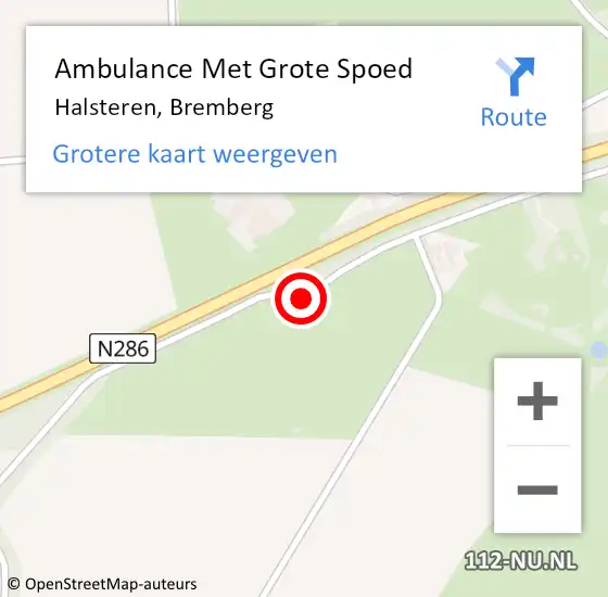 Locatie op kaart van de 112 melding: Ambulance Met Grote Spoed Naar Halsteren, Bremberg op 27 maart 2014 23:37