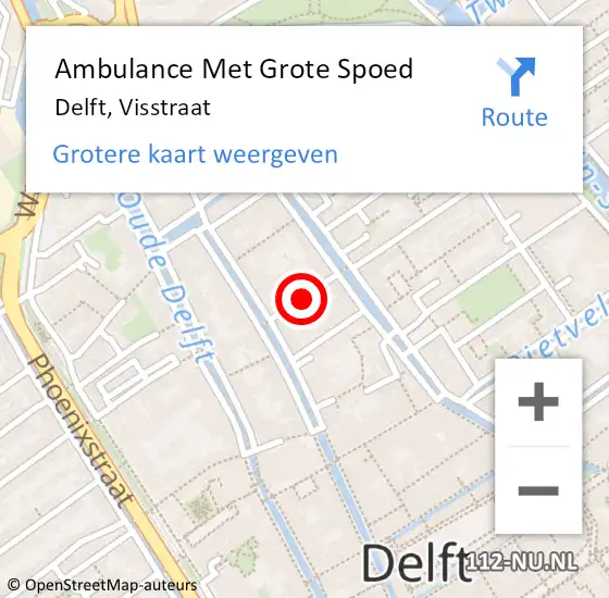 Locatie op kaart van de 112 melding: Ambulance Met Grote Spoed Naar Delft, Visstraat op 31 maart 2019 19:00