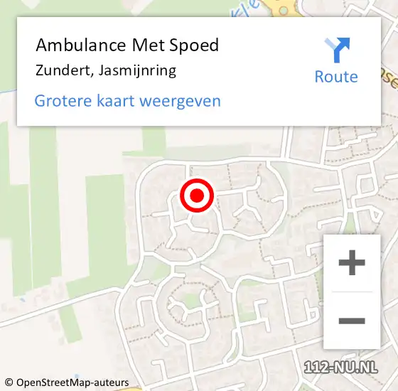 Locatie op kaart van de 112 melding: Ambulance Met Spoed Naar Zundert, Jasmijnring op 31 maart 2019 23:26