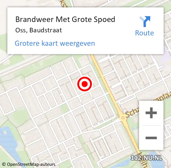 Locatie op kaart van de 112 melding: Brandweer Met Grote Spoed Naar Oss, Baudstraat op 1 april 2019 00:46