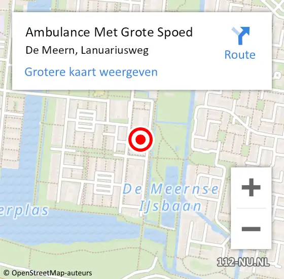 Locatie op kaart van de 112 melding: Ambulance Met Grote Spoed Naar De Meern, Lanuariusweg op 28 maart 2014 00:35