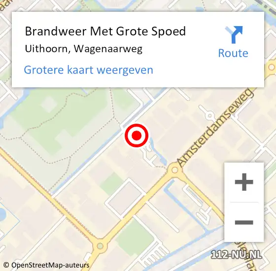 Locatie op kaart van de 112 melding: Brandweer Met Grote Spoed Naar Uithoorn, Wagenaarweg op 26 september 2013 19:47