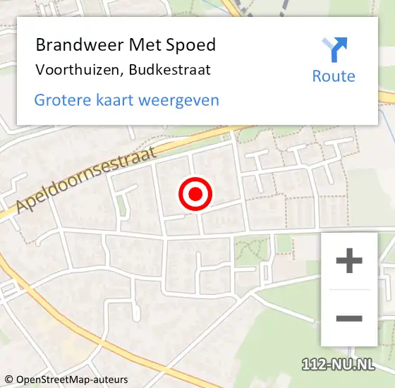 Locatie op kaart van de 112 melding: Brandweer Met Spoed Naar Voorthuizen, Budkestraat op 1 april 2019 08:22