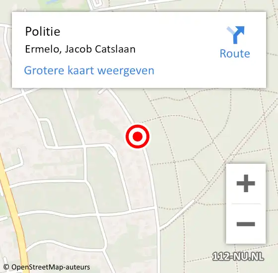 Locatie op kaart van de 112 melding: Politie Ermelo, Jacob Catslaan op 1 april 2019 08:40