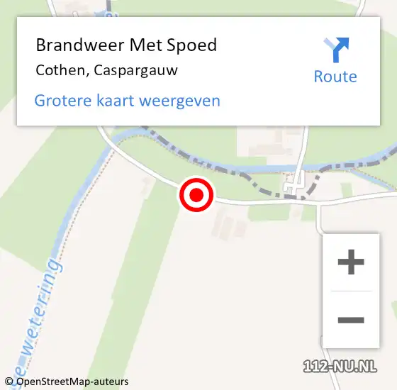 Locatie op kaart van de 112 melding: Brandweer Met Spoed Naar Cothen, Caspargauw op 1 april 2019 10:07