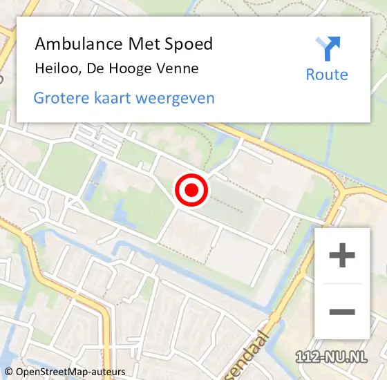 Locatie op kaart van de 112 melding: Ambulance Met Spoed Naar Heiloo, De Hooge Venne op 1 april 2019 11:57