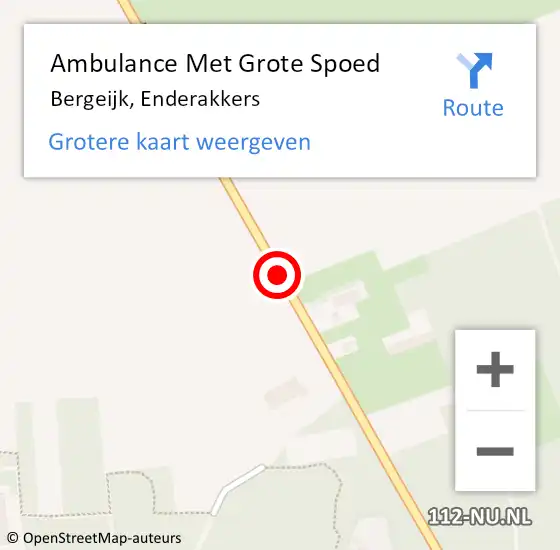 Locatie op kaart van de 112 melding: Ambulance Met Grote Spoed Naar Bergeijk, Enderakkers op 1 april 2019 12:51