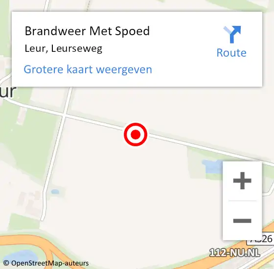 Locatie op kaart van de 112 melding: Brandweer Met Spoed Naar Leur, Leurseweg op 1 april 2019 15:10