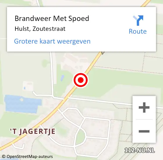 Locatie op kaart van de 112 melding: Brandweer Met Spoed Naar Hulst, Zoutestraat op 1 april 2019 15:53