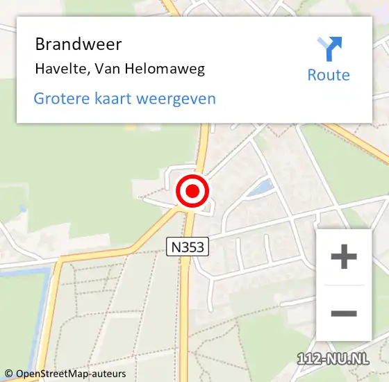 Locatie op kaart van de 112 melding: Brandweer Havelte, Van Helomaweg op 1 april 2019 17:47