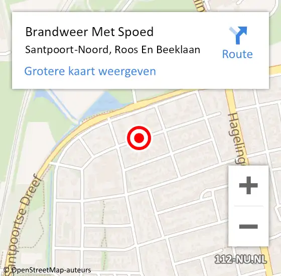 Locatie op kaart van de 112 melding: Brandweer Met Spoed Naar Santpoort-Noord, Roos En Beeklaan op 1 april 2019 19:31