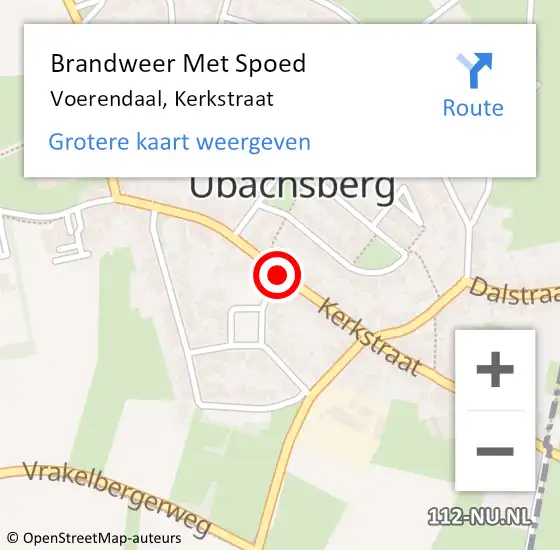 Locatie op kaart van de 112 melding: Brandweer Met Spoed Naar Voerendaal, Kerkstraat op 1 april 2019 21:32