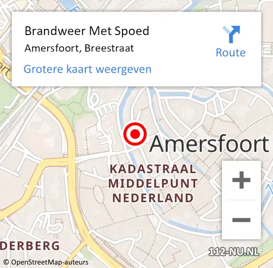 Locatie op kaart van de 112 melding: Brandweer Met Spoed Naar Amersfoort, Breestraat op 1 april 2019 23:43