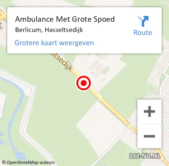 Locatie op kaart van de 112 melding: Ambulance Met Grote Spoed Naar Berlicum, Hasseltsedijk op 2 april 2019 02:53
