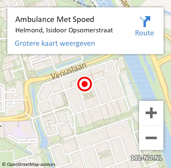 Locatie op kaart van de 112 melding: Ambulance Met Spoed Naar Helmond, Isidoor Opsomerstraat op 2 april 2019 04:27