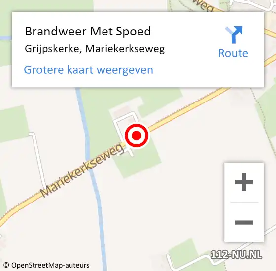 Locatie op kaart van de 112 melding: Brandweer Met Spoed Naar Grijpskerke, Mariekerkseweg op 2 april 2019 05:58