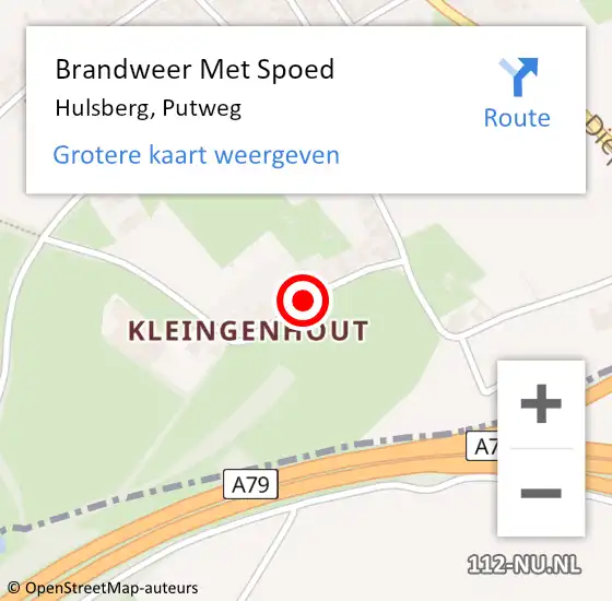 Locatie op kaart van de 112 melding: Brandweer Met Spoed Naar Hulsberg, Putweg op 2 april 2019 06:47