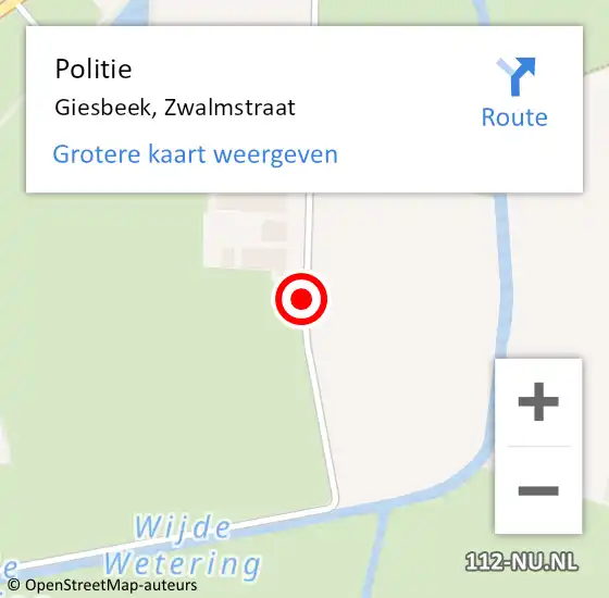 Locatie op kaart van de 112 melding: Politie Giesbeek, Zwalmstraat op 2 april 2019 07:28