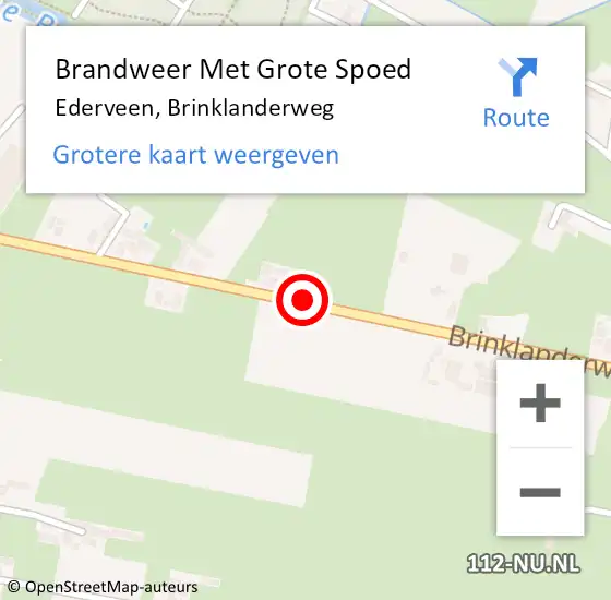 Locatie op kaart van de 112 melding: Brandweer Met Grote Spoed Naar Ederveen, Brinklanderweg op 2 april 2019 08:18