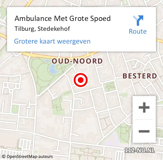 Locatie op kaart van de 112 melding: Ambulance Met Grote Spoed Naar Tilburg, Stedekehof op 2 april 2019 09:09