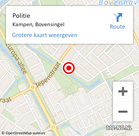 Locatie op kaart van de 112 melding: Politie Kampen, Bovensingel op 2 april 2019 12:05