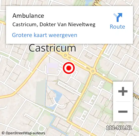 Locatie op kaart van de 112 melding: Ambulance Castricum, Dokter Van Nieveltweg op 2 april 2019 13:45