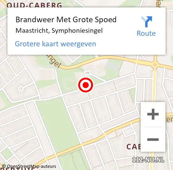 Locatie op kaart van de 112 melding: Brandweer Met Grote Spoed Naar Maastricht, Symphoniesingel op 2 april 2019 13:49