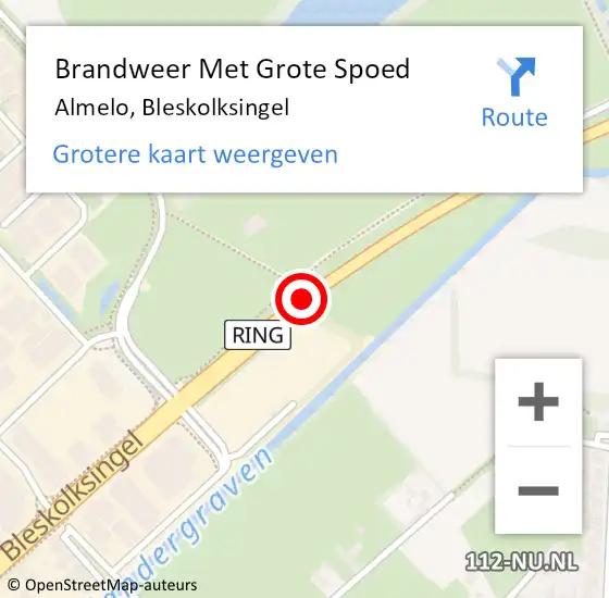 Locatie op kaart van de 112 melding: Brandweer Met Grote Spoed Naar Almelo, Bleskolksingel op 2 april 2019 14:04