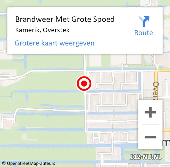 Locatie op kaart van de 112 melding: Brandweer Met Grote Spoed Naar Kamerik, Overstek op 2 april 2019 14:46