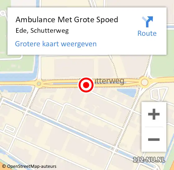 Locatie op kaart van de 112 melding: Ambulance Met Grote Spoed Naar Ede, Schutterweg op 2 april 2019 15:08