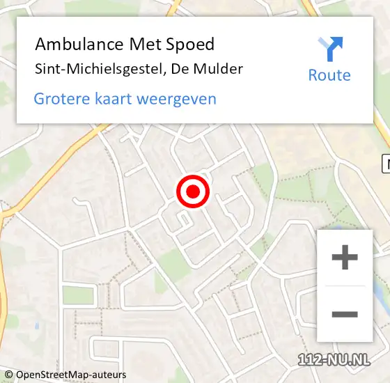 Locatie op kaart van de 112 melding: Ambulance Met Spoed Naar Sint-Michielsgestel, De Mulder op 2 april 2019 15:14