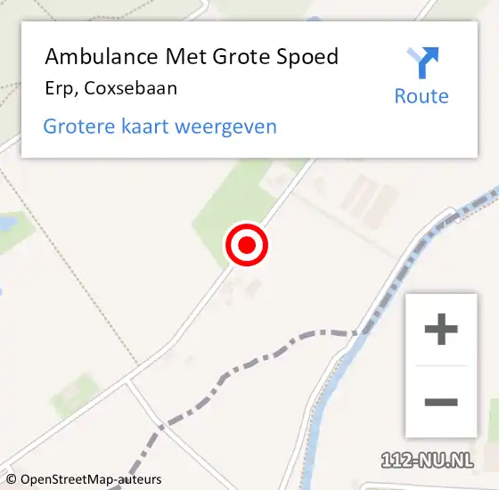 Locatie op kaart van de 112 melding: Ambulance Met Grote Spoed Naar Erp, Coxsebaan op 2 april 2019 15:43