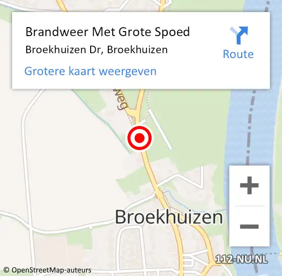 Locatie op kaart van de 112 melding: Brandweer Met Grote Spoed Naar Broekhuizen Dr, Broekhuizen op 28 maart 2014 08:43