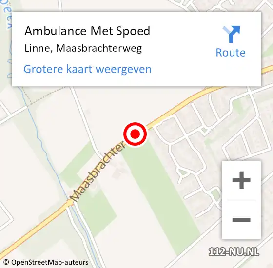 Locatie op kaart van de 112 melding: Ambulance Met Spoed Naar Linne, Maasbrachterweg op 2 april 2019 16:34