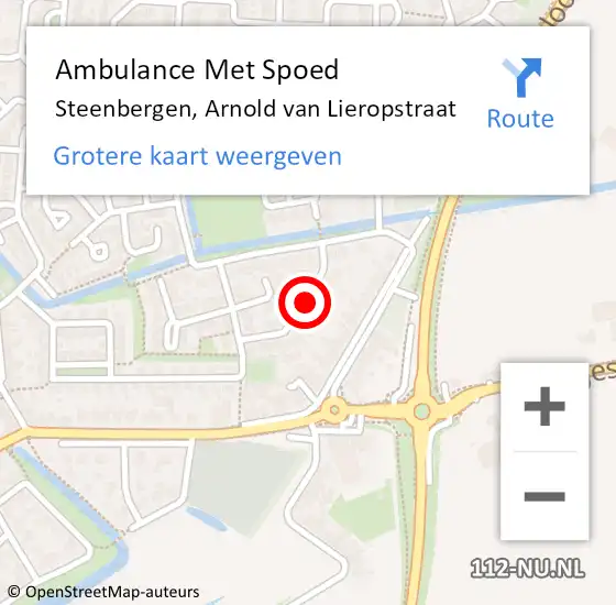 Locatie op kaart van de 112 melding: Ambulance Met Spoed Naar Steenbergen, Arnold van Lieropstraat op 2 april 2019 16:55