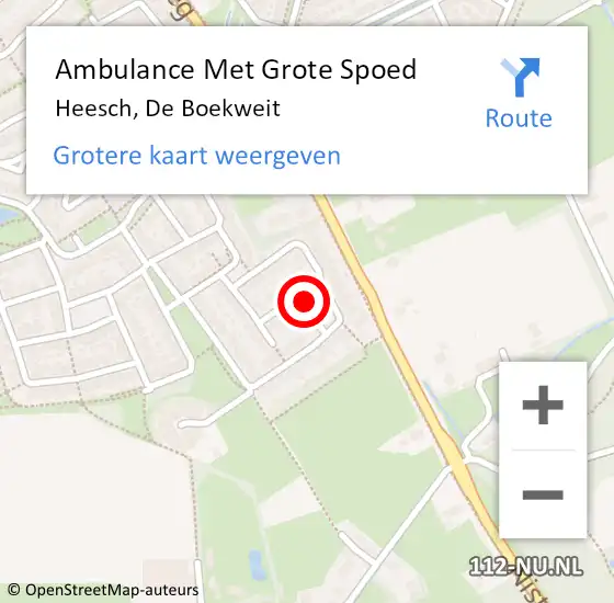 Locatie op kaart van de 112 melding: Ambulance Met Grote Spoed Naar Heesch, De Boekweit op 2 april 2019 17:09