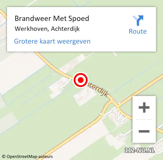 Locatie op kaart van de 112 melding: Brandweer Met Spoed Naar Werkhoven, Achterdijk op 2 april 2019 18:06