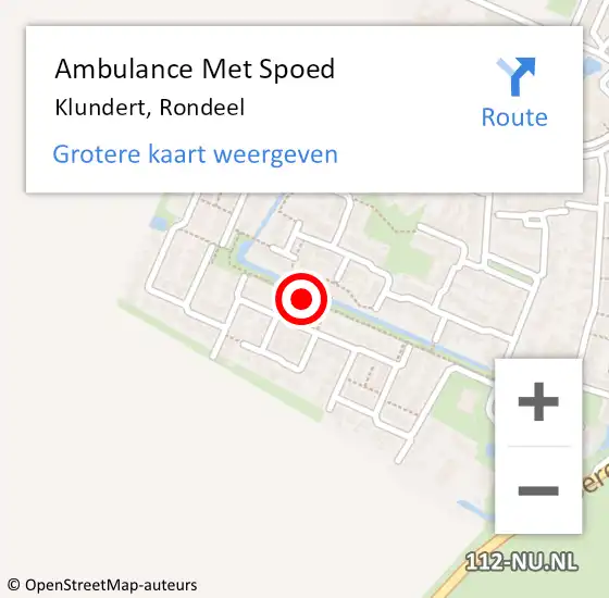 Locatie op kaart van de 112 melding: Ambulance Met Spoed Naar Klundert, Rondeel op 2 april 2019 18:07