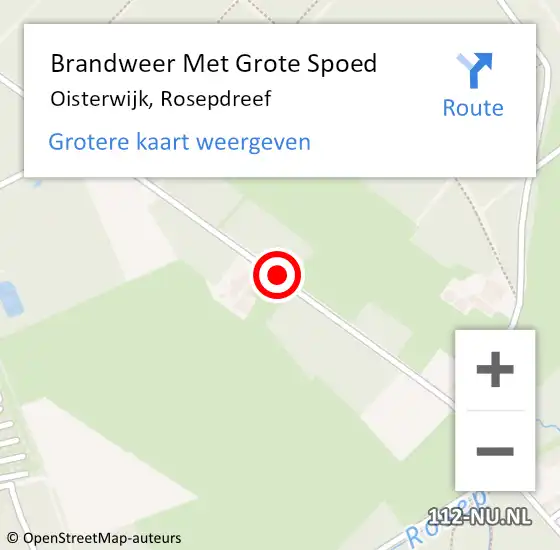 Locatie op kaart van de 112 melding: Brandweer Met Grote Spoed Naar Oisterwijk, Rosepdreef op 2 april 2019 18:17